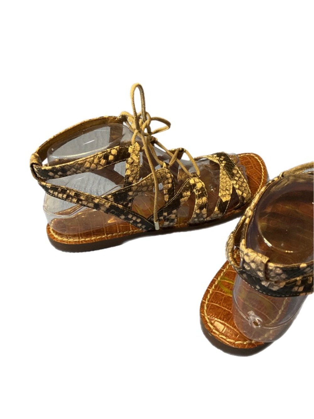 Sam Edelman "Gemma" sz 8M Lace-up Snake Print Gladiator Sandals Summer - Picture 9 of 14